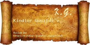 Kindler Gusztáv névjegykártya